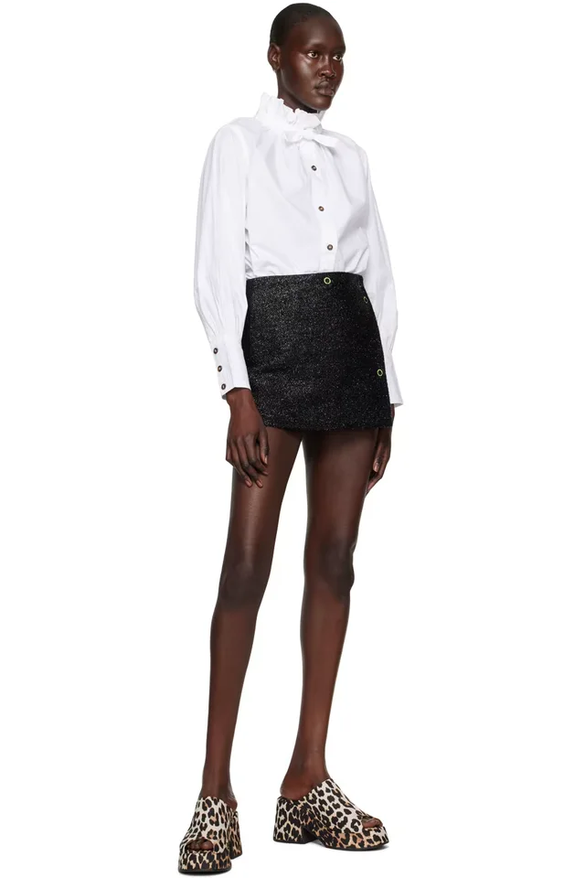GANNI Black Sparkle Miniskirt, photo 4 of 4 from SSENSE