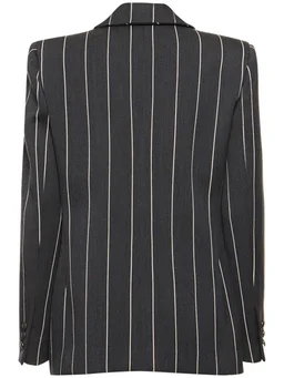 Alessandra Rich Short double-breasted striped jacket in 80% Virgin Wool, 20% Polyamide, photo 5 of 5 from LUISAVIAROMA