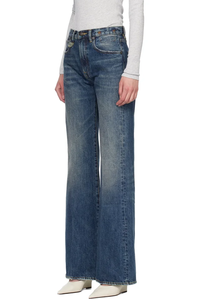 R13 Blue Flared High-Rise Jeans, photo 4 of 5 from SSENSE