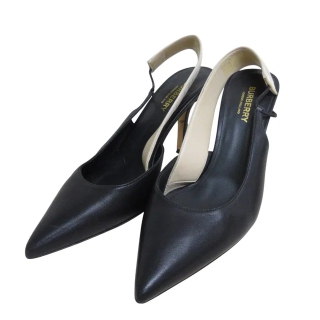 Burberry Logo Jacquard Leather Pumps in Leather from LuxUness