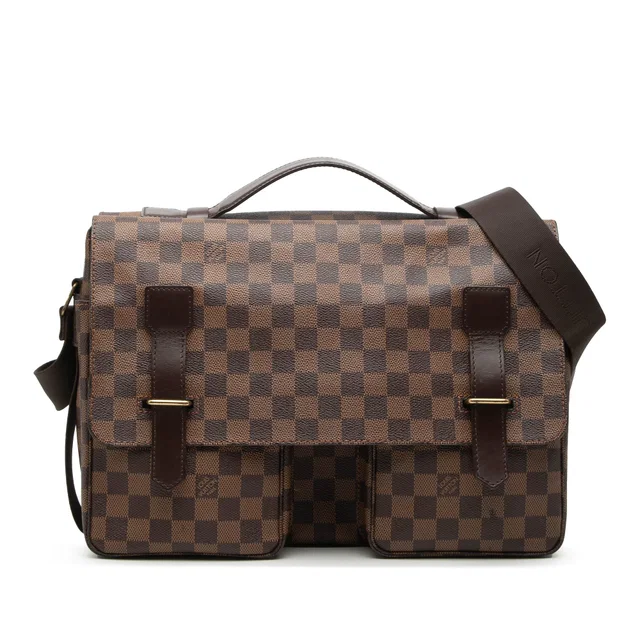 Brown Louis Vuitton Damier Ebene Broadway Satchel in Brown Canvas from Designer Revival