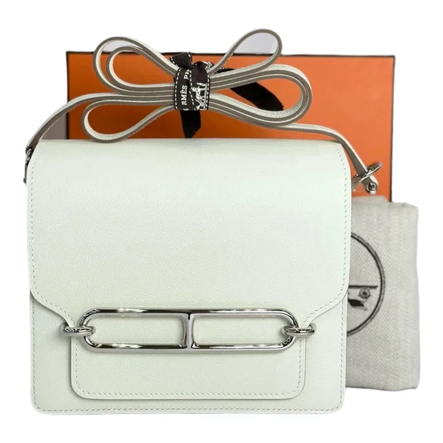 Hermès Mini Roulis Bag in Verso Mushroom & Biscuit Evercolor from Luxury Promise