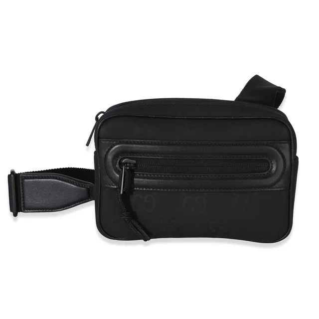 Gucci Black Rubber GG Effect Mini Slingbag in Black from myGemma
