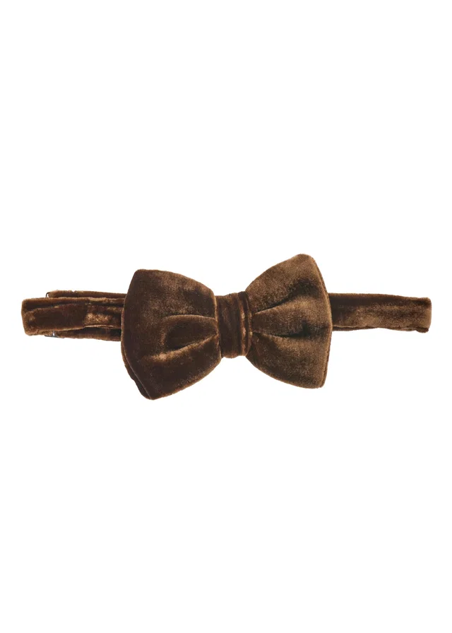 Giorgio Armani Viscose-Silk Bow Tie — Brown Ties in Brown Silk from HEWI