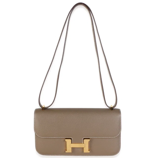 Hermès Etoupe Epsom Constance 1-Elan GHW in Taupe Epsom leather from myGemma