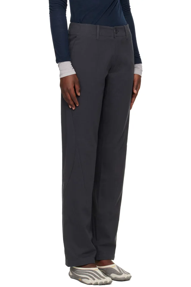 POST ARCHIVE FACTION (PAF) Gray Stream Trousers, photo 2 of 4 from SSENSE