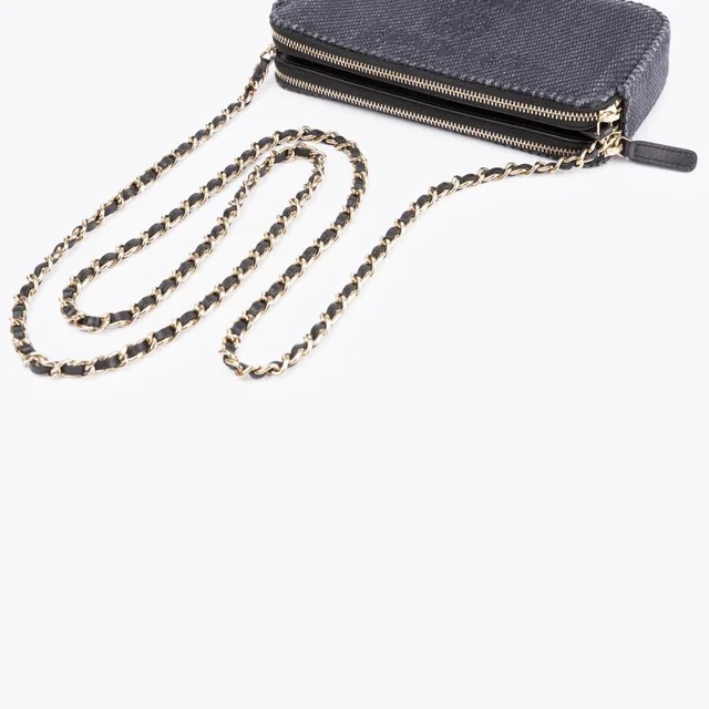 Chanel Raffia Deauville Double Zip Wallet On Chain in Raffia from A Retro Tale, photo 5 of 9