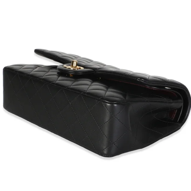 Chanel Black Quilted Lambskin Medium Classic Double Flap Bag in Black Lambskin from myGemma, photo 9 of 12