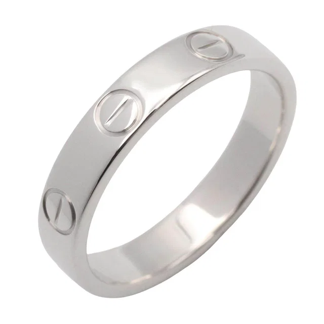 Cartier Mini Love Au750 White Gold Ring Size 9.5 in White from LuxUness