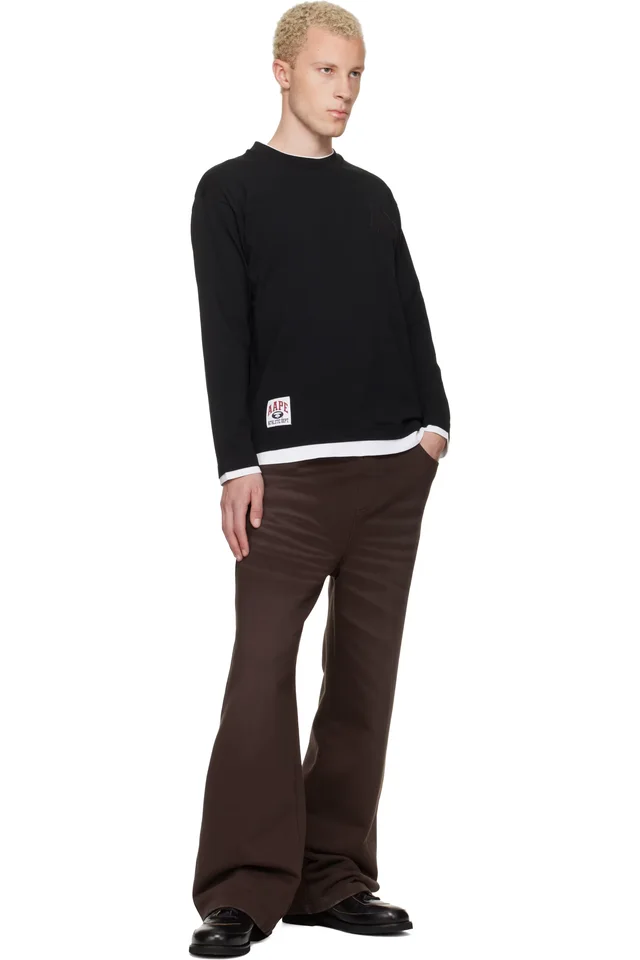 AAPE by A Bathing Ape Black 'A' Long Sleeve T-shirt, photo 4 of 4 from SSENSE