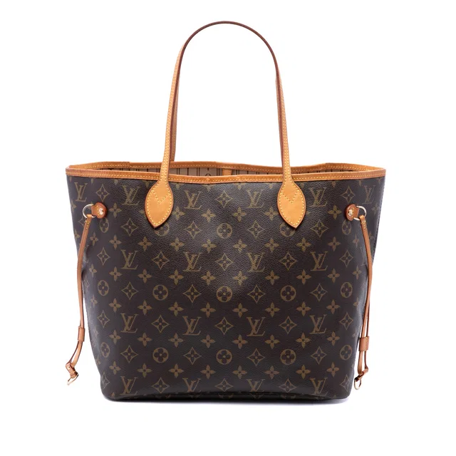 Brown Louis Vuitton Monogram Neverfull MM Tote Bag in Brown Coated canvas from Designer Revival