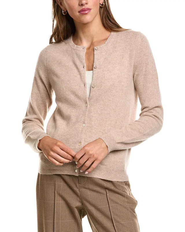 InCashmere Basic Crewneck 100% Cashmere Cardigan, image 1 of 1 from Gilt