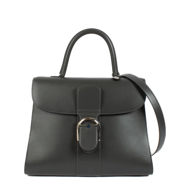 Delvaux Smoke/Antique Silver Brillant GM Biface in Silver Box leather from Labellov