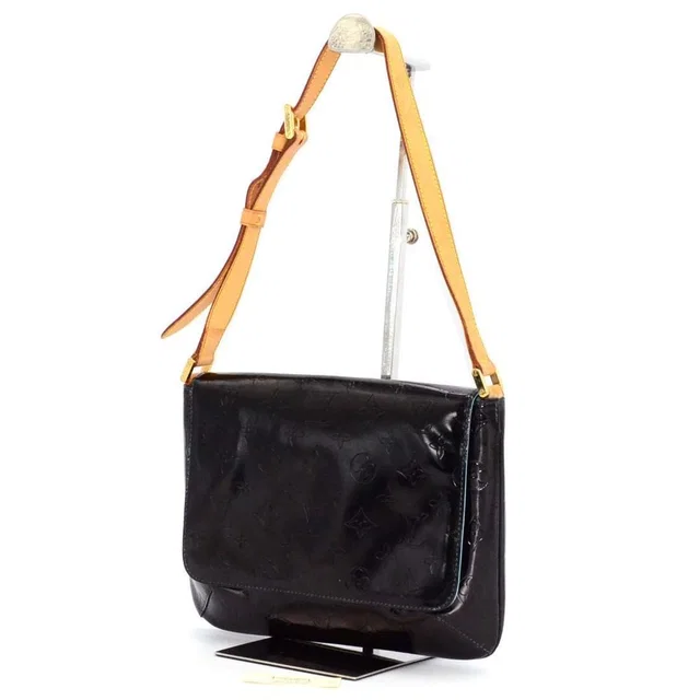 Louis Vuitton Shoulder Bag Back Vernis Thompson Black in Black Leather from The Reluxe