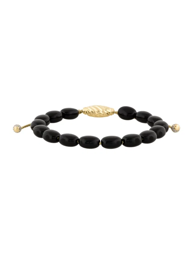 David Yurman 18K Onyx & Diamond Spiritual Beads Bracelet, 9" in multicolor from The RealReal