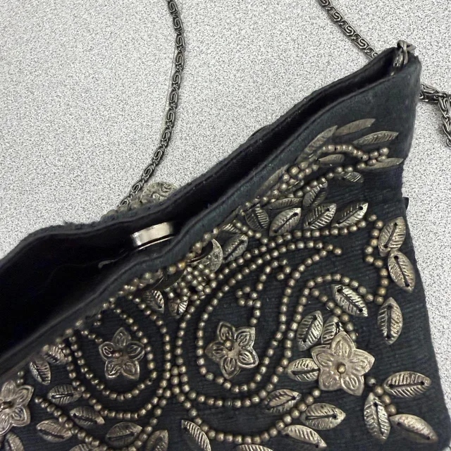 Moynat Women's Crossbody bags - Black/Silver in silver|gray|black from Depop, photo 7 of 9