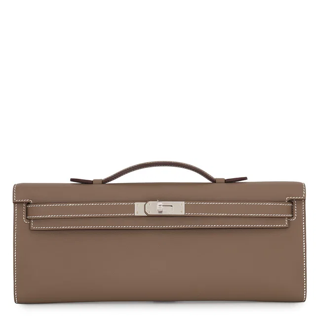 Hermès Kelly cut Etoupe Swift Leather in Taupe Swift leather from GALLERY RARE