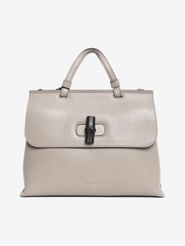 Gucci Grey bamboo Daily bag in Grey Leather from Sign of the Times
