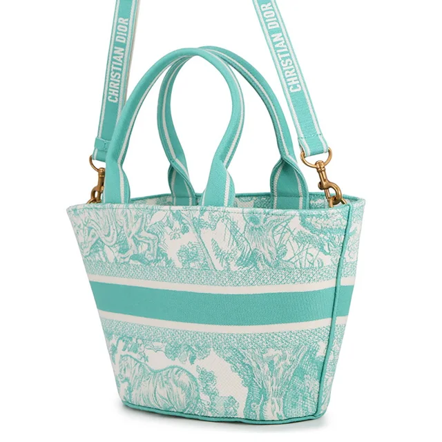 Dior Toile de Jouy Embroidery Pannier Hat Bag AquamarineM1328CTDT_M51E Canvas in Canvas from GALLERY RARE, photo 2 of 2