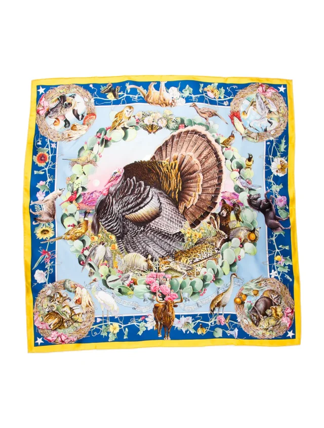 Hermès scarves in blue Silk from The RealReal