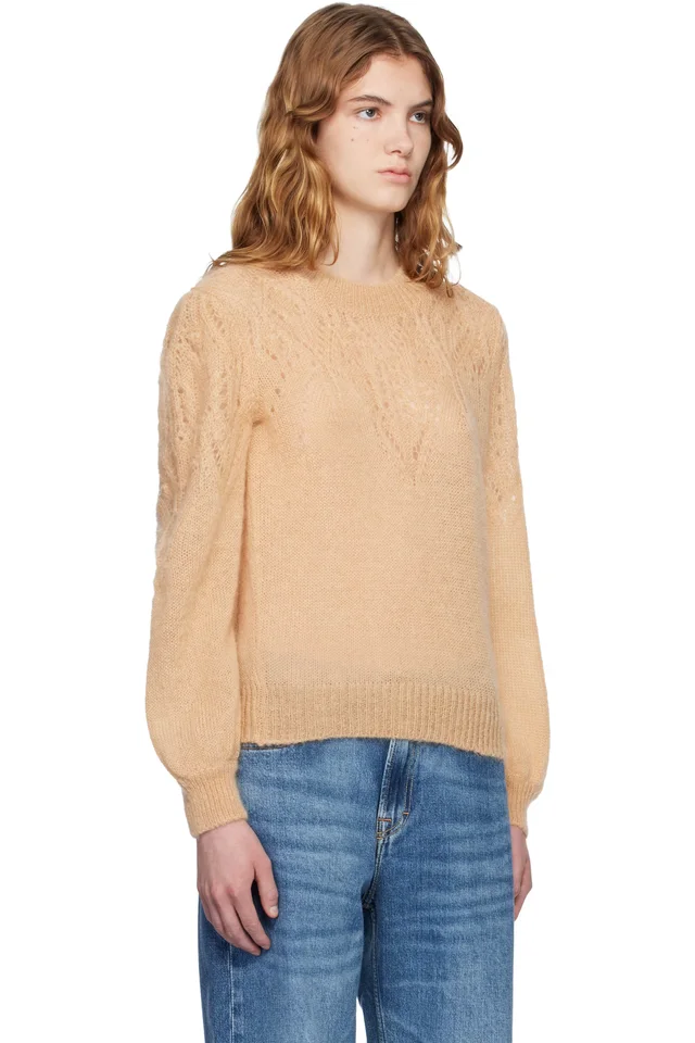 Isabel Marant Etoile Tan Jenia Openwork Mohair Knit Sweater, photo 2 of 2 from SSENSE