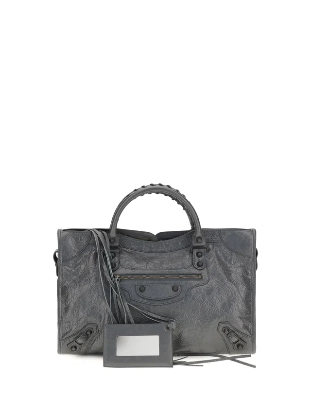 Balenciaga Le City Shoulder Bag — Gray in Grey Lambskin from HEWI