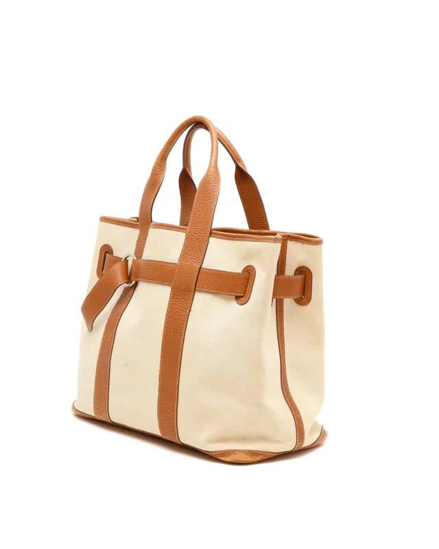 Hermès Toile & Negonda Petite Ceinture MM Tote Bag in Canvas from A Retro Tale, photo 2 of 11
