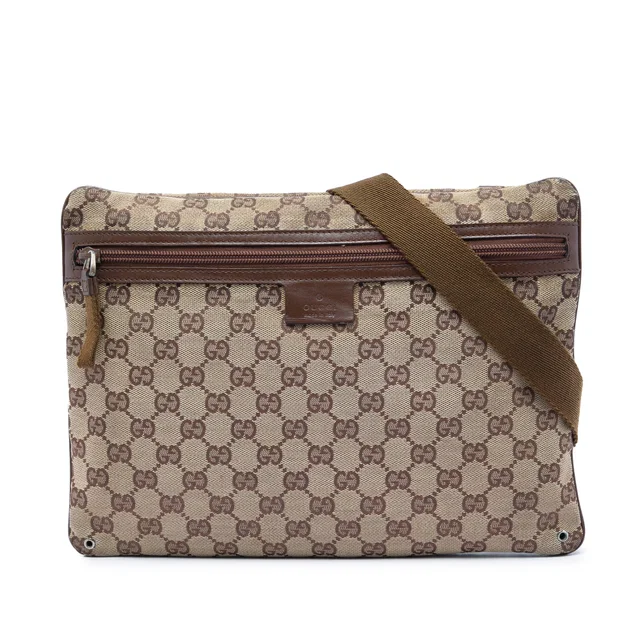 Beige Gucci GG Canvas Crossbody in Beige Canvas from Designer Revival