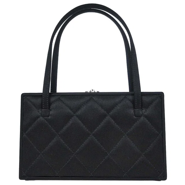 Chanel 2000-2002 Black Satin Handbag in Black Satin from AMORE Vintage Tokyo