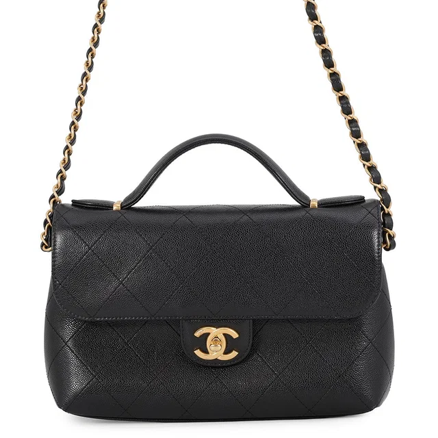 Chanel Mini Matelasse Top Handle ChainShoulder BlackAS5776 Caviar Leather in Caviar leather from GALLERY RARE