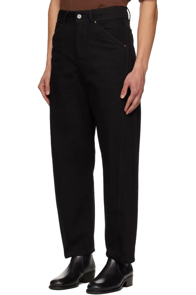 LEMAIRE Black Twisted Workwear Jeans, photo 4 of 5 from SSENSE