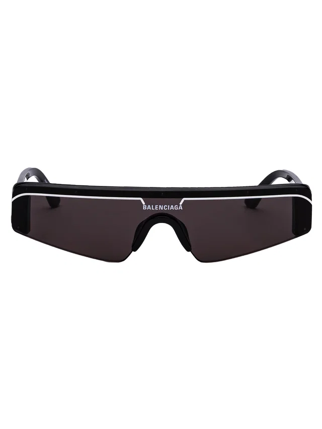 Balenciaga Bb0003s Sculpted Acetate Sunglasses — Black in Black from HEWI