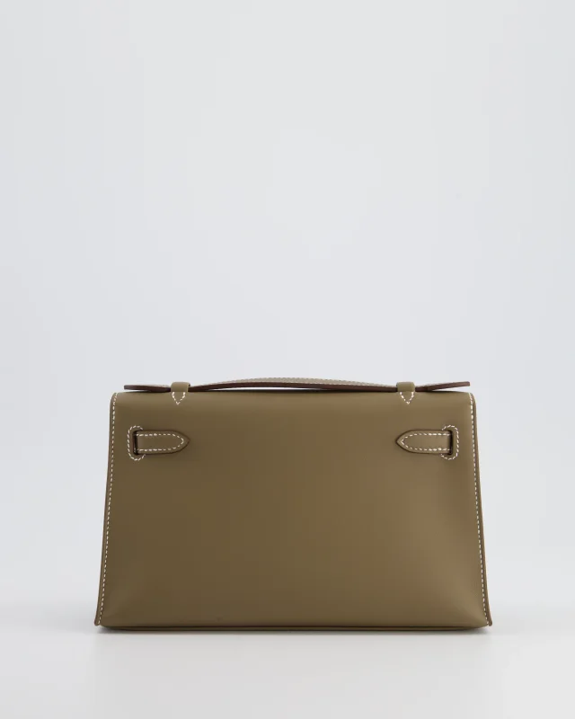 Hermès Kelly Pochette Bag in Taupe Swift leather from Sellier, photo 6 of 19