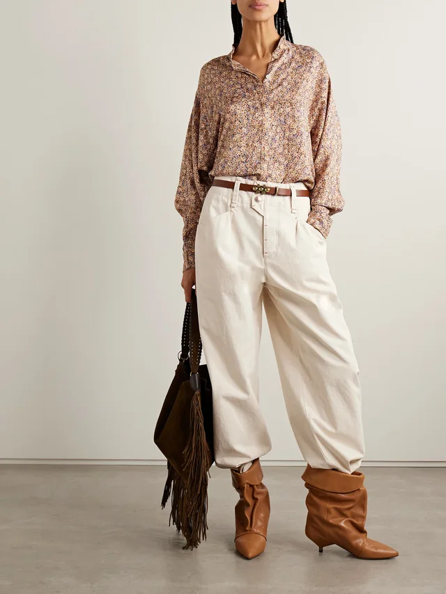 ISABEL MARANT Harlow floral-print crepe blouse in Brown, photo 2 of 2 from NET-A-PORTER (Canada)