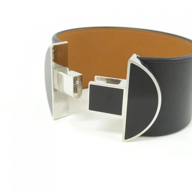 HERMES 2002 076469CK Bracelet in BLACK/BLACK+PALLADIUM(SILVER) metal fittings Tadelakt from KOMEHYO, photo 3 of 4