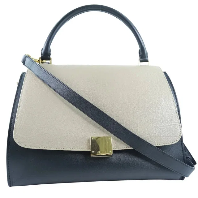 Celine Trapeze Leather With Suede Black Bag in Black Suede from HEWI