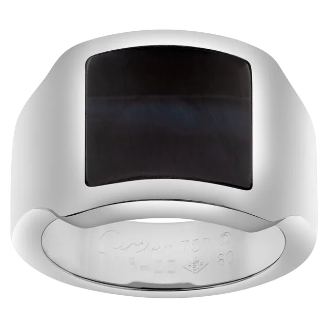 Cartier Santos Dumont Hawk's Eye ring in White White Gold from Gray And Sons