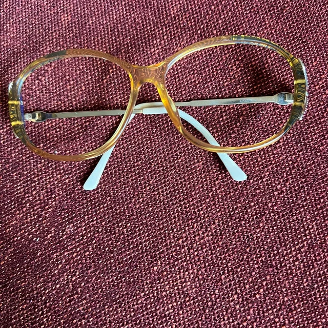 Vintage Oversized Christian Dior Round Clear Amber Eyeglass Frames in brown|white|red from Poshmark