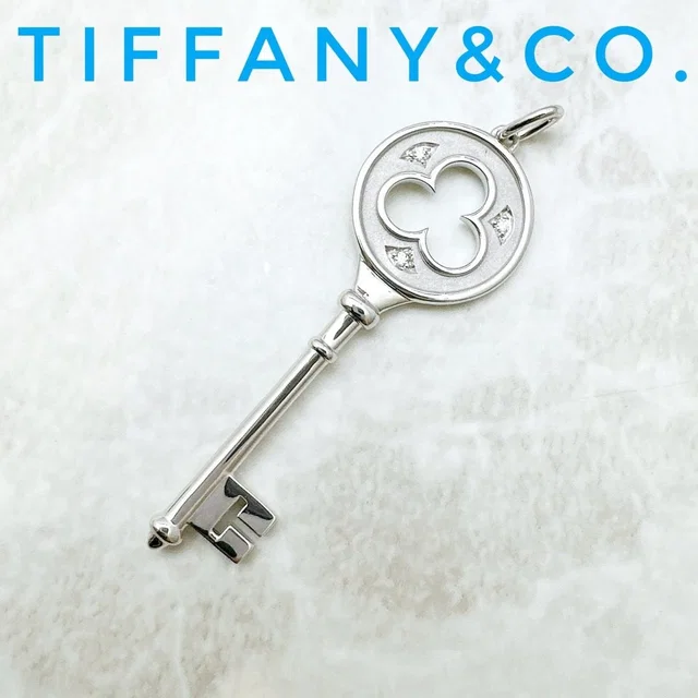 Tiffany & Co. Clover Diamond White Gold Pendant Top in White from The Reluxe