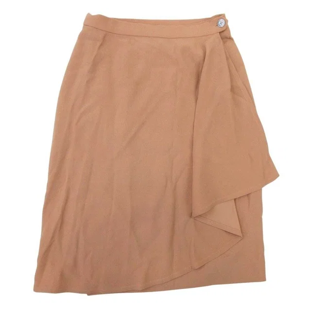 Hermès Vintage Wool Wrap Skirt Envelope Calf Length Semi Tight 40 Light Brown in Brown Wool from The Reluxe