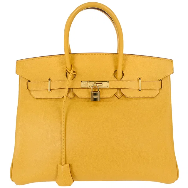 Hermès Jaune Courchevel Birkin 35 Handbag in Yellow from AMORE Vintage Tokyo