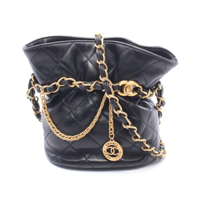 Chanel Shoulder Bag Quilted Black Lambskin in Black Lambskin from The Reluxe