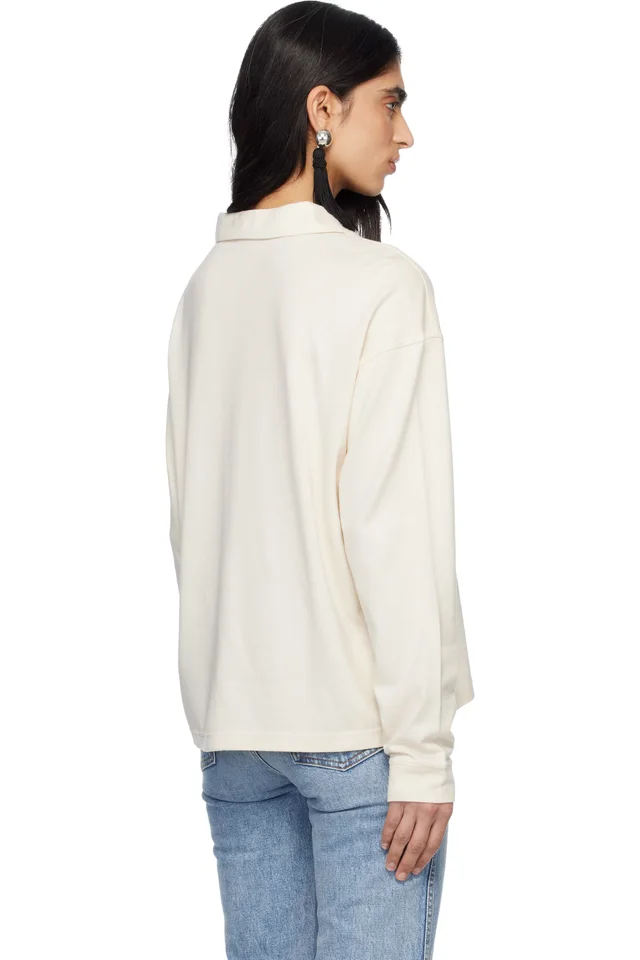 KHAITE Off-White Faithful Polo, photo 3 of 4 from SSENSE