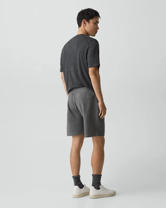 Theory Sweat Short in Light Bilen in MEDIUM GREY 62% Viscose, 38% Polyester; Exclusive Of Elastic, photo 3 of 12 from Theory