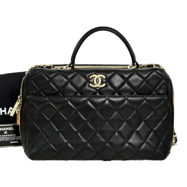 Chanel Black Trendy CC Bowling Bag in Black from Luxury Promise