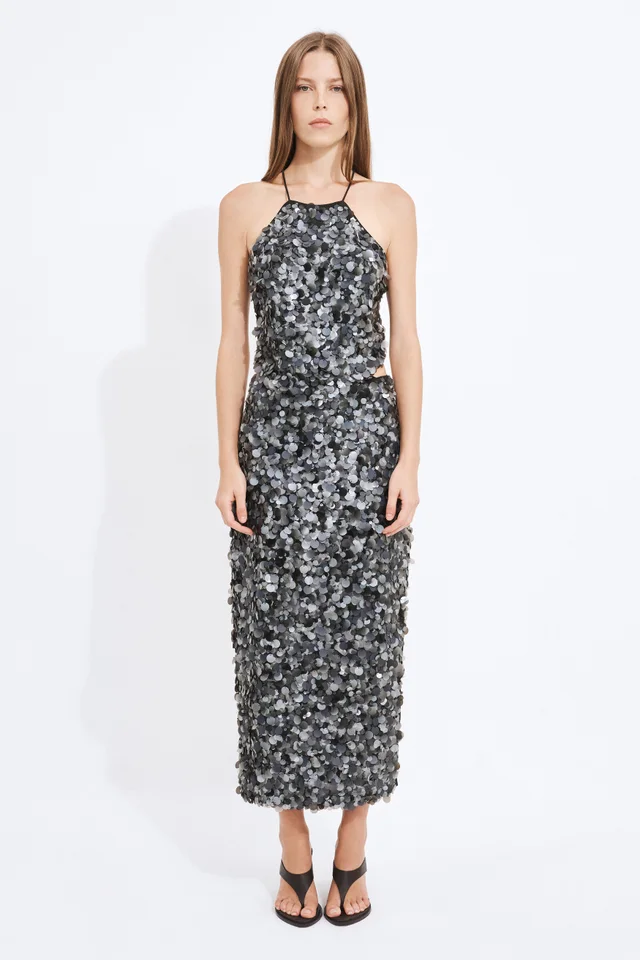Aje Studio Charlie Sequin Midi Skirt in Green from Aje, photo 1 of 1