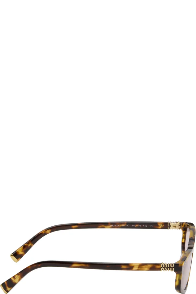 Miu Miu Eyewear Brown Miu Regard Sunglasses, photo 2 of 4 from SSENSE