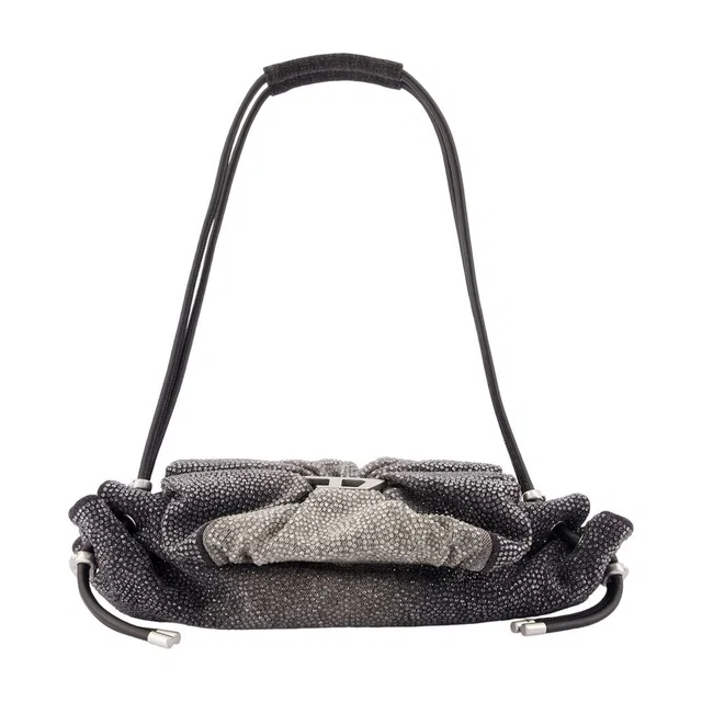 Diesel Scrunch-D Shoulder Bag — Gray Cotton in Grey Canvas from HEWI