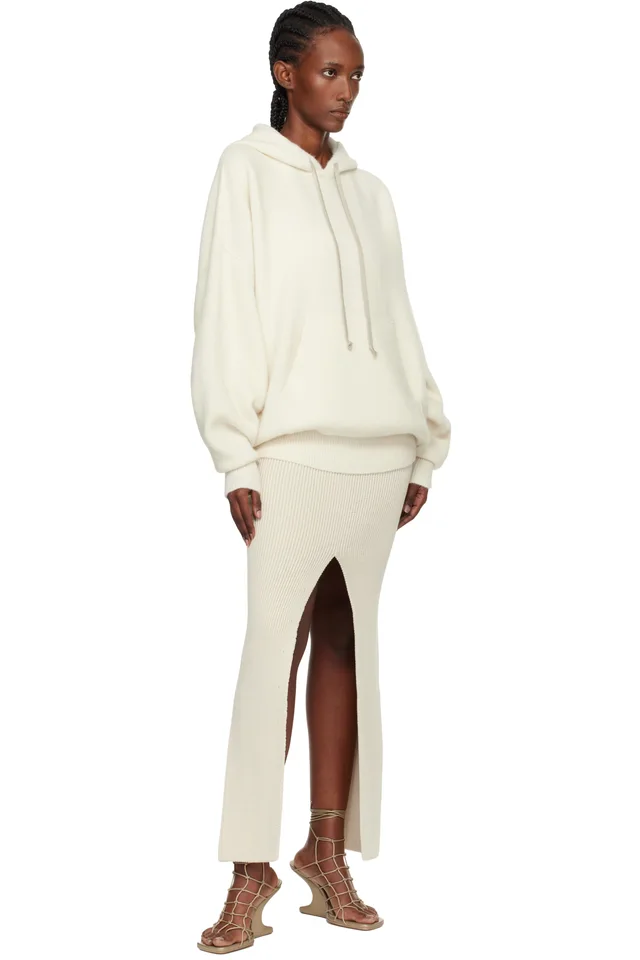 Rick Owens Off-White Concordians Sliced Midi Skirt, photo 4 of 4 from SSENSE