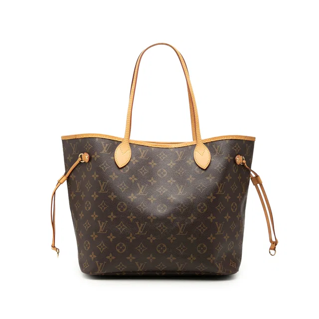 Brown Louis Vuitton Monogram Neverfull MM Tote Bag in Brown Coated canvas from Designer Revival